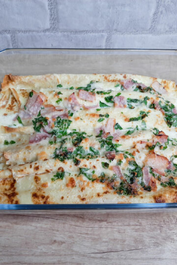 Zapiekane naleśniki à la carbonara